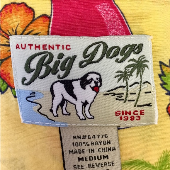 2 Vintage Big Dog Hawaiian Drinking Shirts Sz Med - Picture 12 of 16